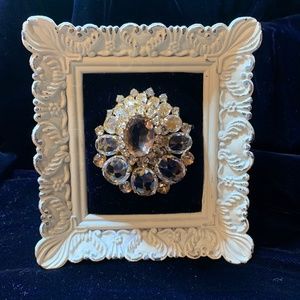 Vintage brooch pin framed art